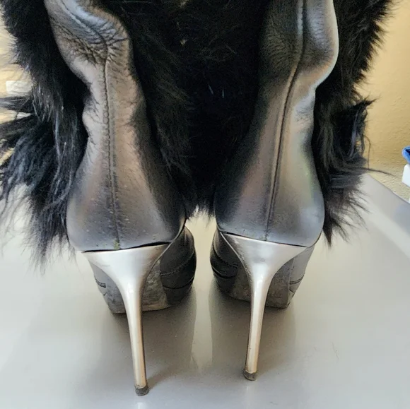 Vero Cuoio Women's Genuine Leather and Fur Knee High Boots, size 38 IT, 8 US - Picture 10 of 12